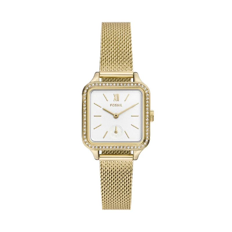 Bluetooth-enabled watches for women with sync capabilities and modern style -Fossil Women's Colleen Three-Hand, Gold-Tone Stainless Steel Watch