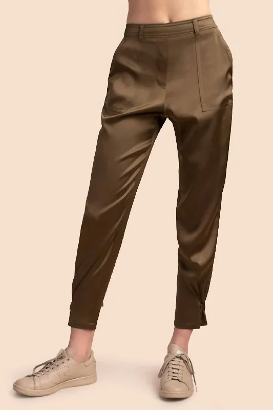 Stretch skinny tight trousers for women with full-length design and modern flair -Opportune Pant In Cypress