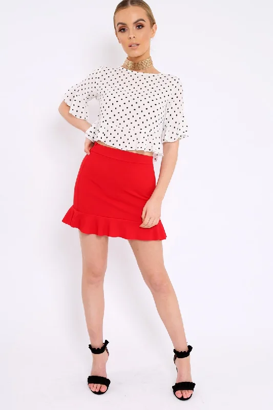 Fashionable Dresses for Style -Red Frill Skirt - Colbie