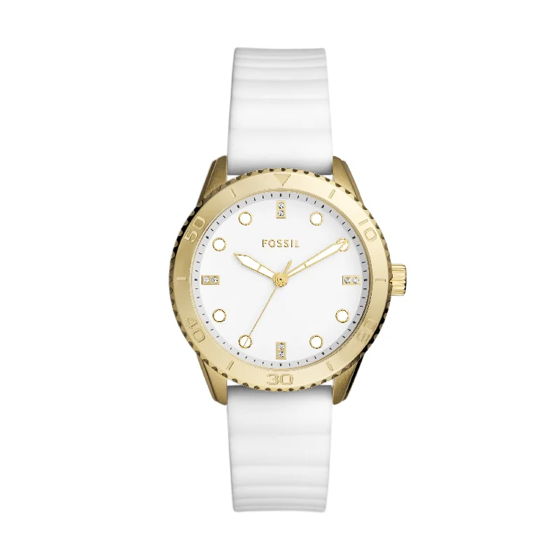 Modern square face watches for men with unique angles and bold style -Fossil Women's Dayle Three-Hand, Gold-Tone Stainless Steel Watch