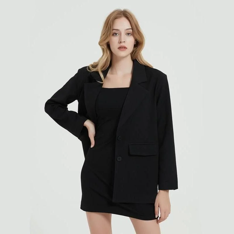 Casual blazers for weekend wear are versatile -Elegant Black Blazer Coat for Women