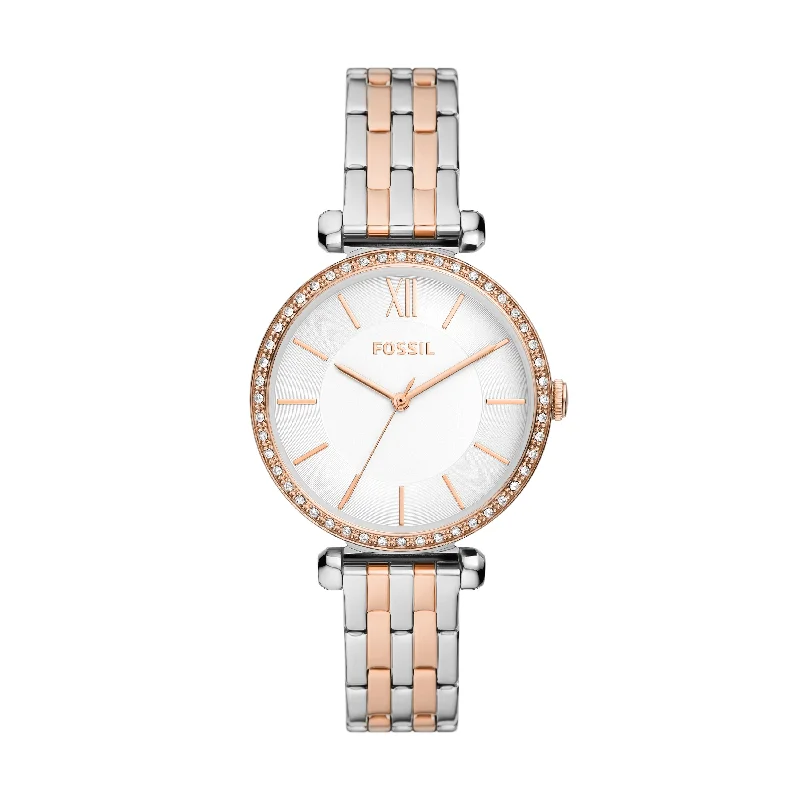 Luxury women’s watches with sapphire crystal and diamond detailing -Fossil Women's Tillie Three-Hand, Rose Gold-Tone Stainless Steel Watch