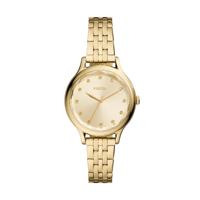 Classic analog watches for men with timeless design and durable construction -Fossil Outlet Women's Laney Three-Hand, Gold-Tone Stainless Steel Watch