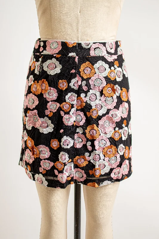 Shift Dresses for Simple Look -Moonless Night Floral Mini Skirt