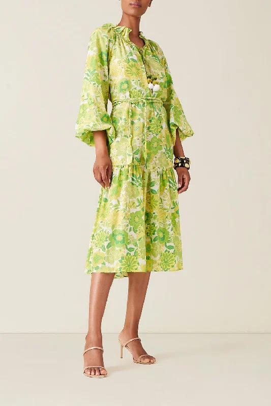 One-shoulder Dresses for Trendy -Magnolia Dress - Retro Lime