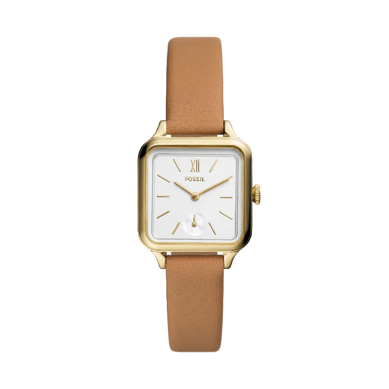 Vintage leather watches for men with distressed finish for retro style -Fossil Women's Colleen Three-Hand, Gold-Tone Stainless Steel Watch