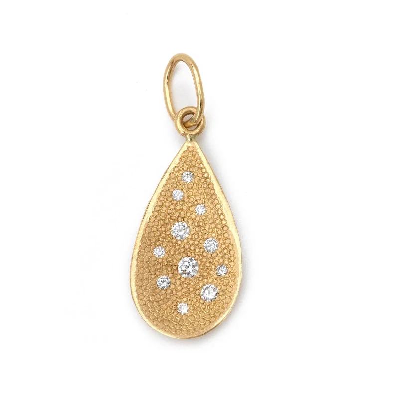 Layered necklaces and pendants for a trendy and fashionable stacked look-Anne Sportun 18K Yellow Gold Stardust Teardrop Charm