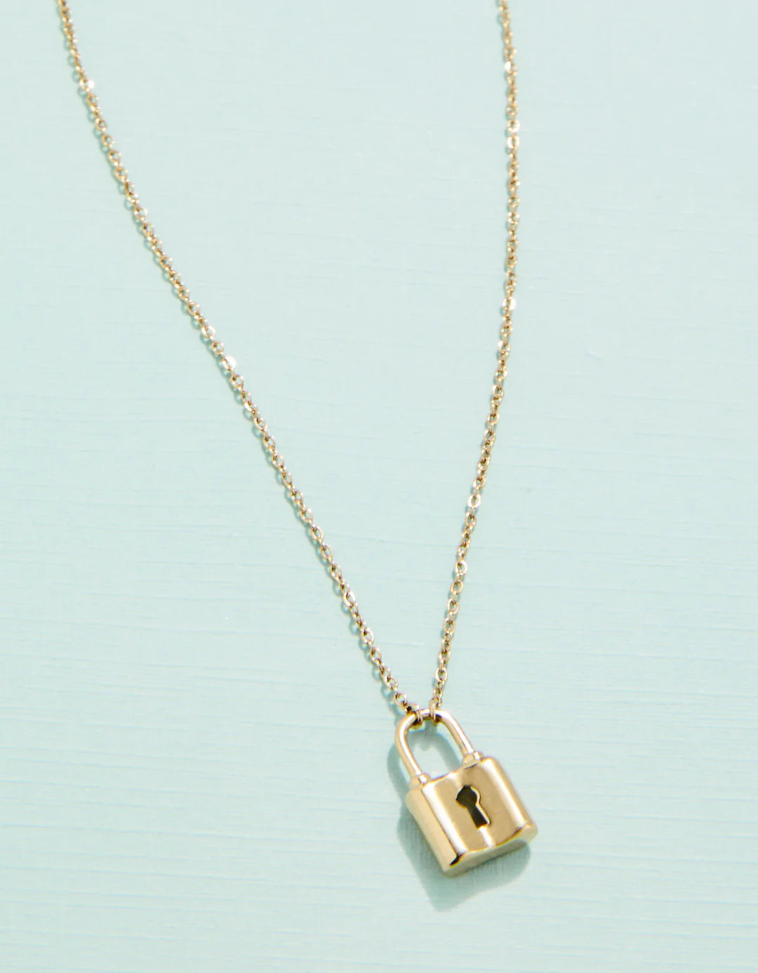 Simple necklaces and pendants with tiny charms for a delicate and casual vibe-16" Padlock Necklace