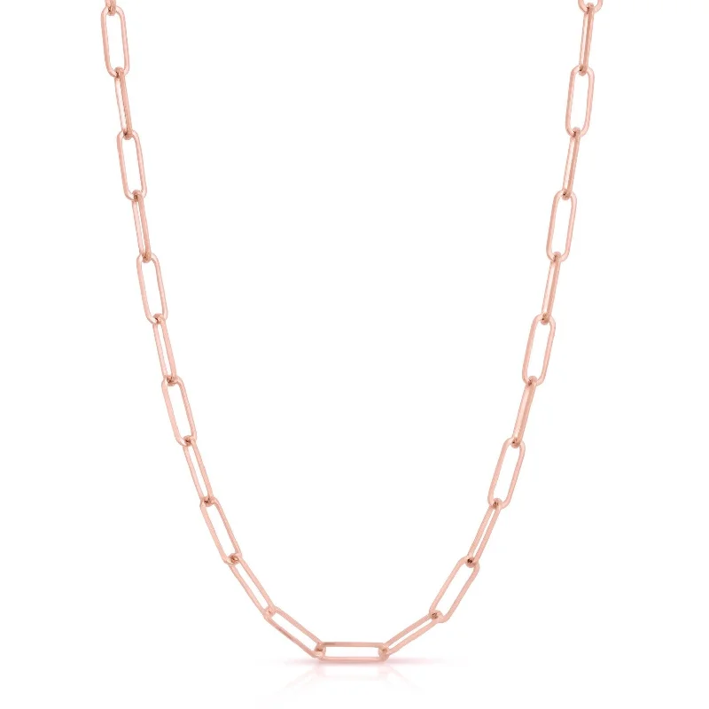 Beautiful necklaces and pendants with gemstone teardrops for an elegant effect-14K ROSE GOLD 24-INCH 4MM PAPERCLIP CHAIN NECKLACE