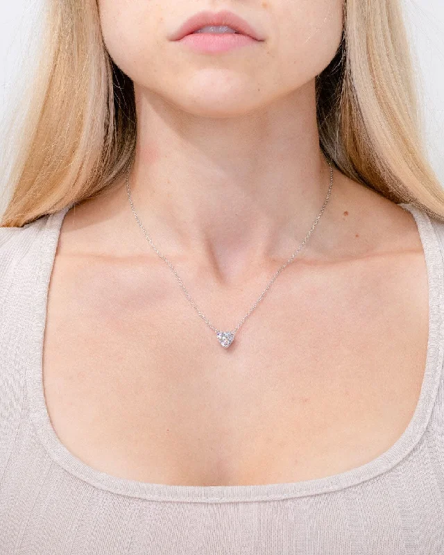 Stunning necklaces and pendants with aquamarine stones for a serene effect-2.00ct D-VS1 Heart Lab Diamond 14k White Gold Pendant