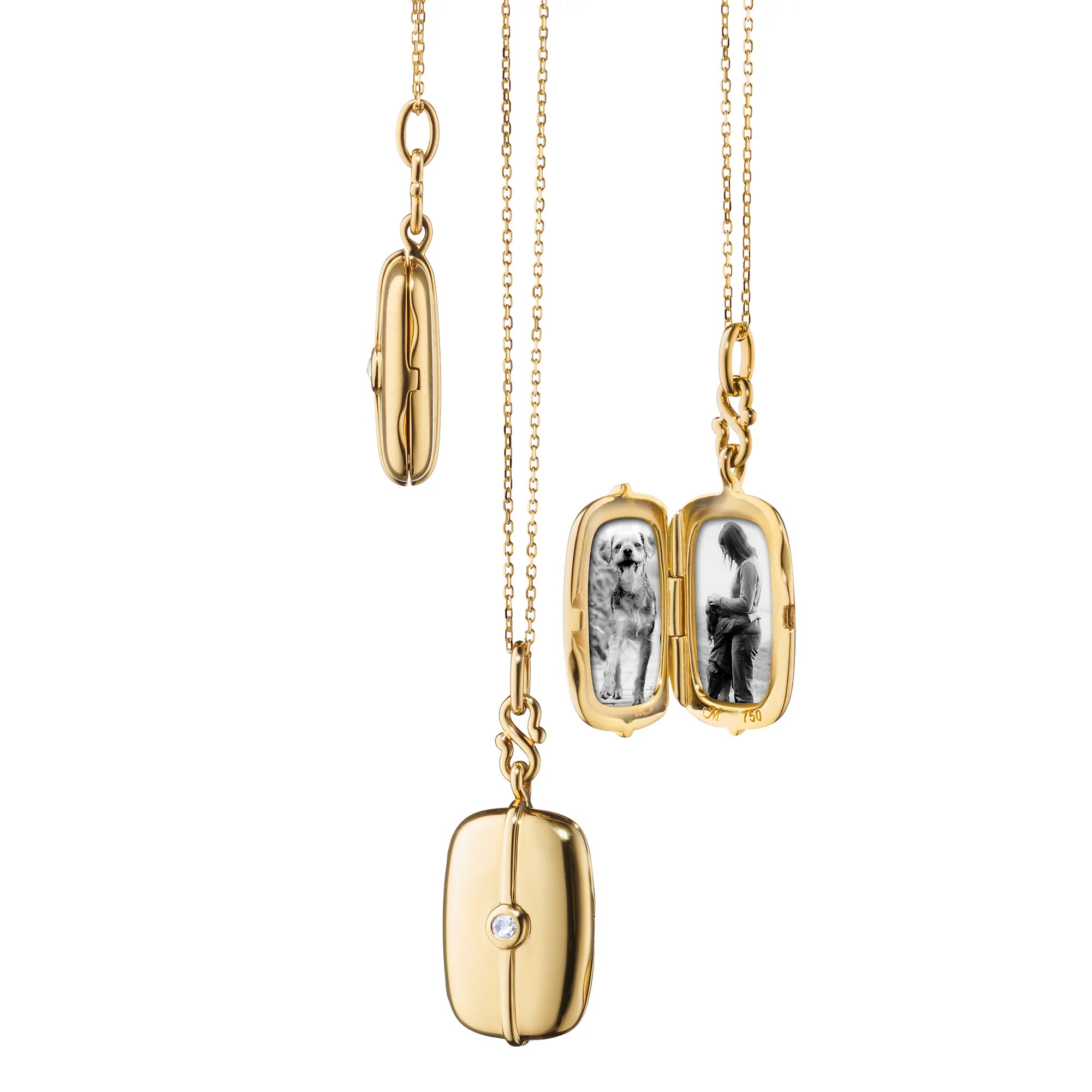 Necklaces and pendants with star-shaped designs for a whimsical, celestial touch-MONICA RICH KOSANN 18K YELLOW GOLD SLIM SKYE LOCKET DIAMOND NECKLACE