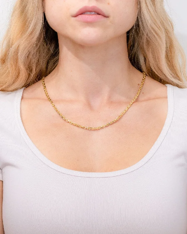 Best necklaces and pendants with layered designs for a chic, stacked look-3.2mm Tight Link Chain 14k Yellow Gold 22"