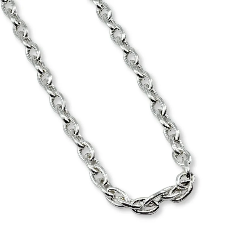 Stunning necklaces and pendants with aquamarine stones for a serene effect-Sterling silver 17-inch cable chain NECKLACE