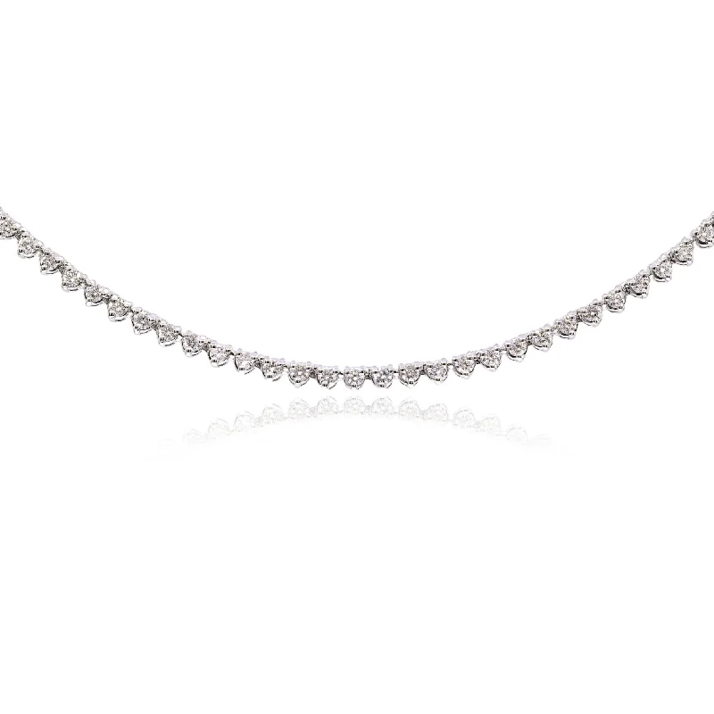 Necklaces and pendants with infinity love symbols for an eternal, romantic gesture-14K WHITE GOLD DIAMOND TENNIS NECKLACE - 3.98CTW