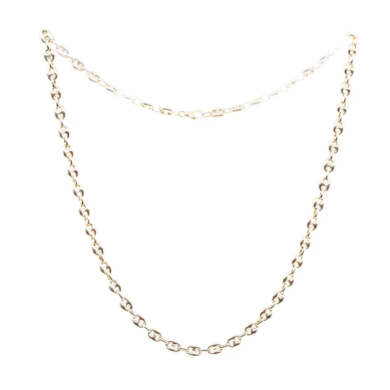 Best necklaces and pendants with silver chains for a sleek, timeless look-14K YELLOW GOLD 22-INCH ANCHOR LINK CHAIN NECKLACE