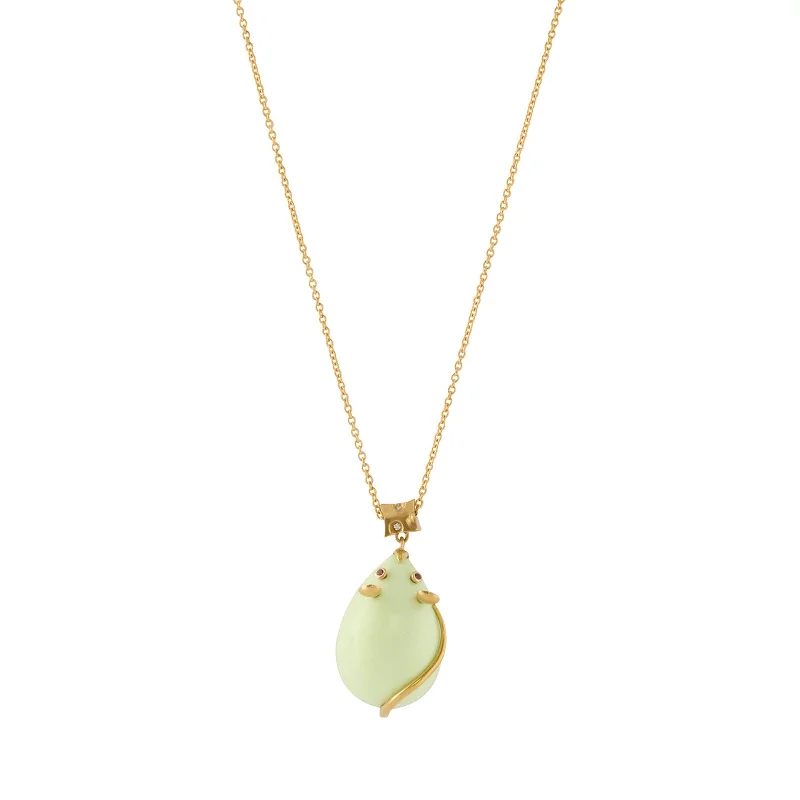 Necklaces and pendants with pearls for a classic and sophisticated touch-Diamond Mouse Pendant Necklace