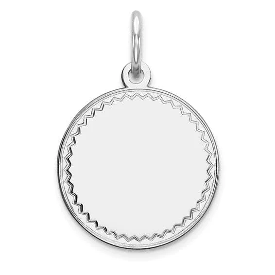 Best necklaces and pendants with seashell designs for a tropical, beachy vibe-STERLING SILVER 13MM ROUND DISC CHARM