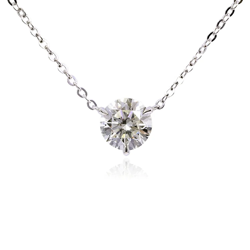 Best necklaces and pendants with vintage coin pendants for a unique accessory-18K WHITE GOLD 2.20CT ROUND DIAMOND SOLITAIRE NECKLACE