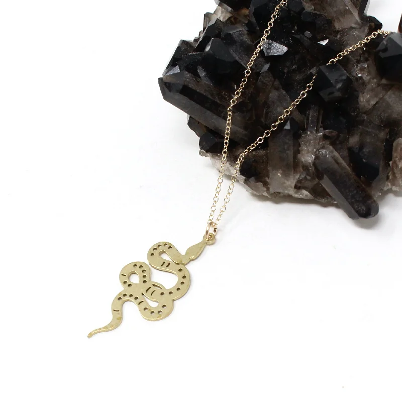 Necklaces and pendants with star-shaped designs for a whimsical, celestial touch-Brass Snake Necklace