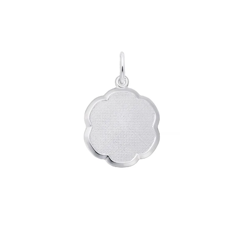 Necklaces and pendants with clear quartz for a pure and radiant look-Sterling Silver Clover Disc Charm