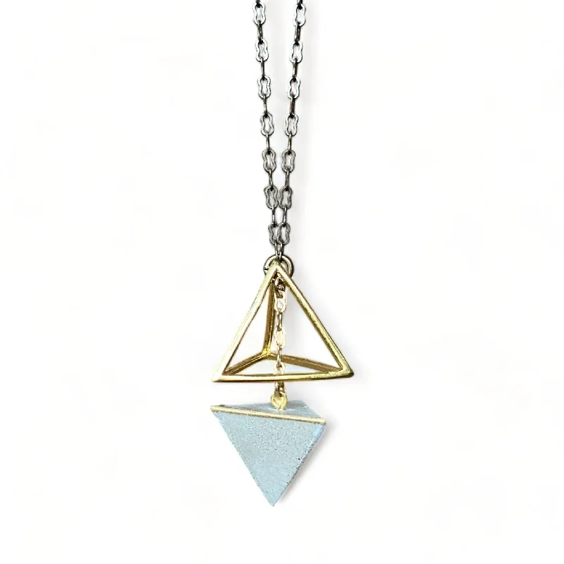 Best necklaces and pendants with minimalist pendants for a sleek, understated look-Concrete Geometric Pyramid Necklace