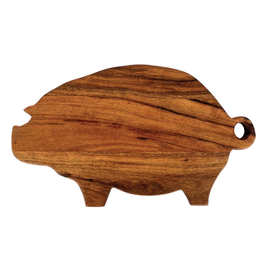 Unique necklaces and pendants with vintage-inspired designs for timeless appeal-Creative Co-op| Mango Wood Pig Shaped Cheese Board