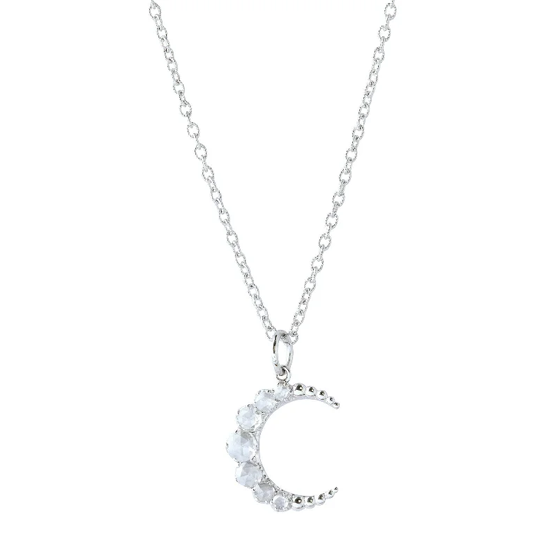 Necklaces and pendants with lock and key designs for a symbolic gesture-Crescent Pendant Necklace