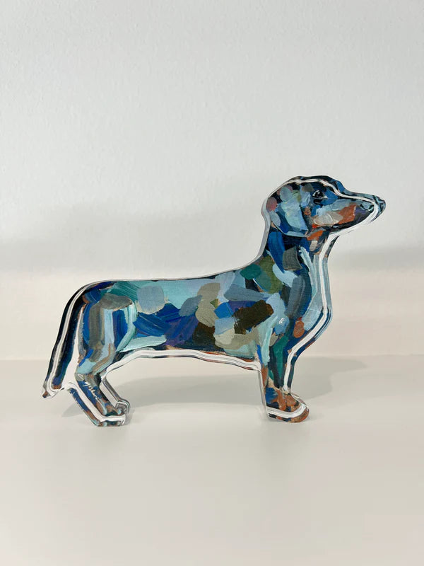 Best necklaces and pendants with turquoise stones for a vibrant boho-chic look-Dachshund Acrylic Block By Chelsea Mcshane