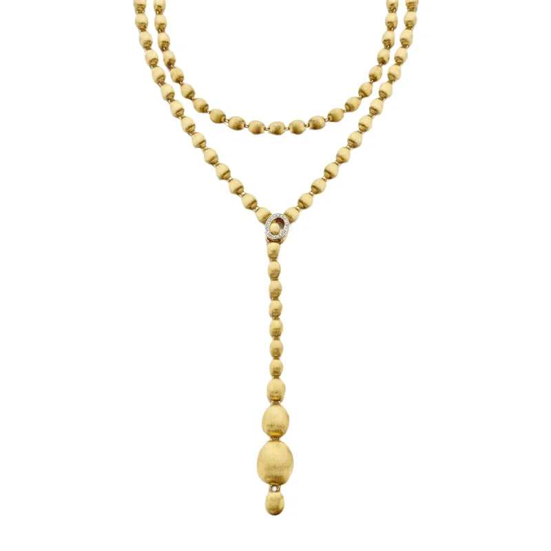 Stylish necklaces and pendants with diamonds for a glamorous and elegant look-NANIS IVY 18K YELLOW GOLD "DANCING IN THE RAIN" BOULES DIAMOND CONVERTIBLE NECKLACE - LARGE