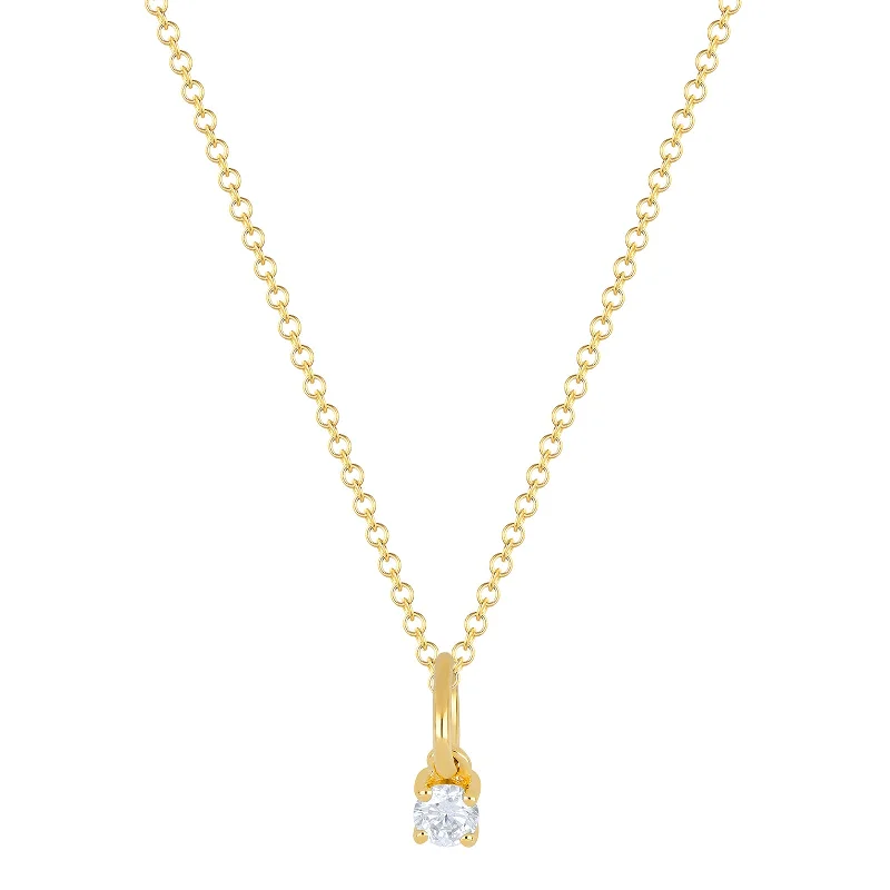 Best necklaces and pendants with matching rings for a coordinated jewelry set-Diamond Birthstone Necklace - Yellow Gold