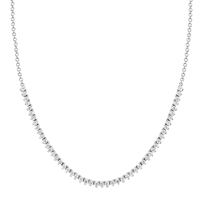 Beautiful necklaces and pendants with tree branch motifs for a nature-inspired design-Diamond Segment Necklace - White Gold