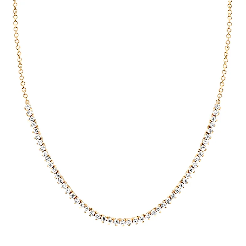 Necklaces and pendants with enamel accents for a colorful, eye-catching appearance-Diamond Segment Necklace - Yellow Gold