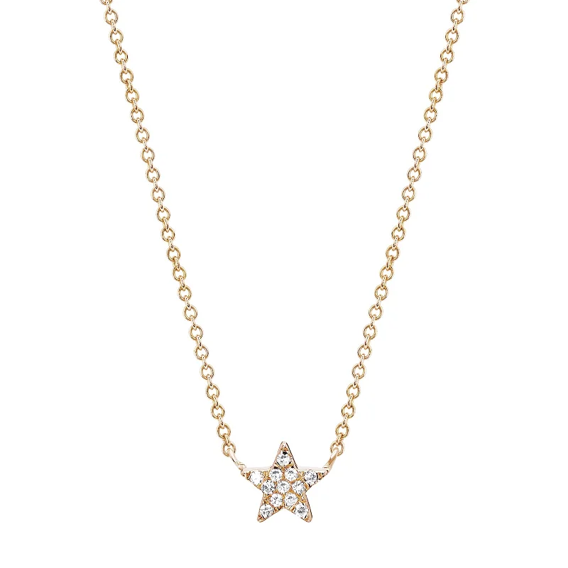 Fashionable necklaces and pendants with birthstones for a personalized gift idea-Diamond Star Choker Necklace - Rose Gold