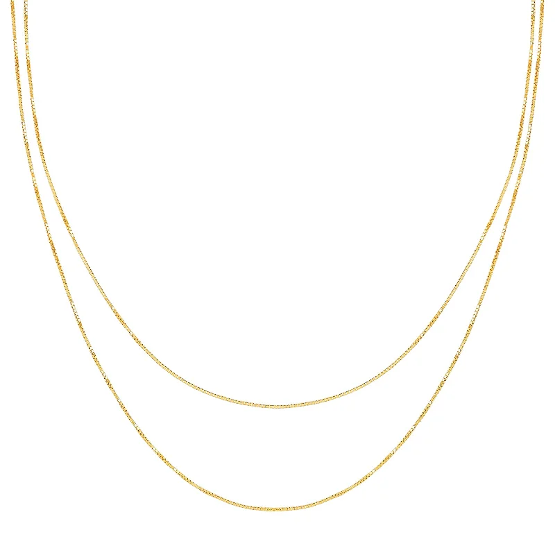 Necklaces and pendants with abstract shapes for a modern, creative appearance-Double Strand Liquid Gold Necklace - Yellow Gold