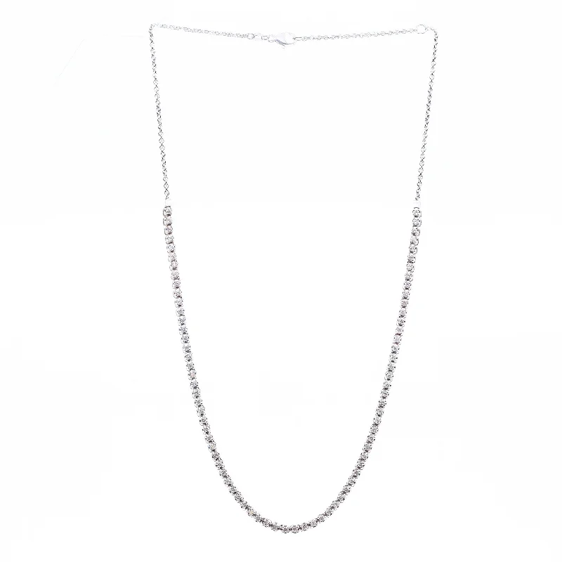 Best necklaces and pendants with art deco elements for a vintage, glamorous design-15-16.5 INCH 14K WHITE GOLD DIAMOND TENNIS CHOKER 1.64CTW