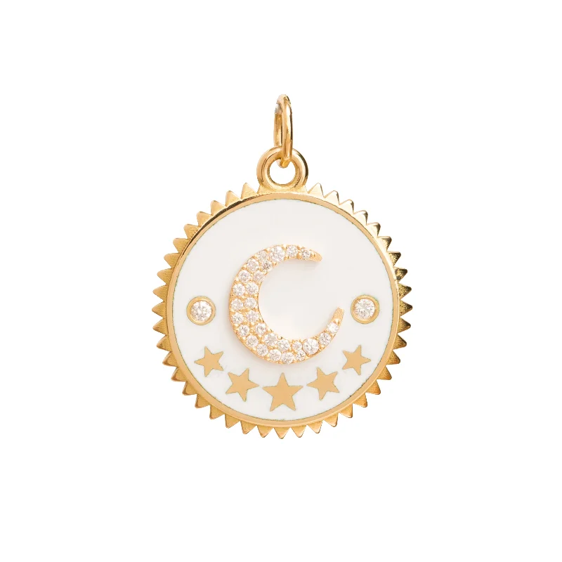 Best necklaces and pendants with opal and gold for a vibrant, luxurious contrast-Crescent Charm