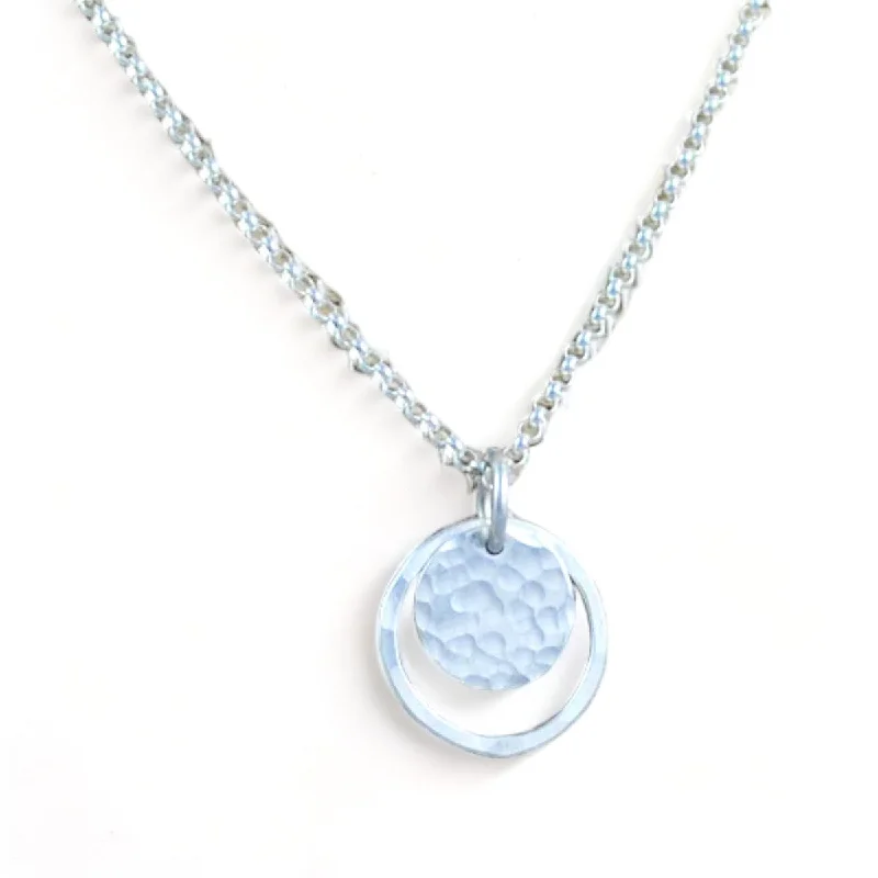 Best necklaces and pendants with vintage lockets for a nostalgic, sentimental look-Hammered Halo Pendant - sterling silver