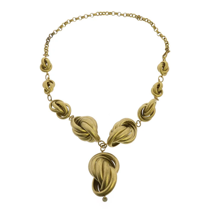 Beautiful necklaces and pendants with tree branch motifs for a nature-inspired design-Julia Looped Necklace, Brass - Brass