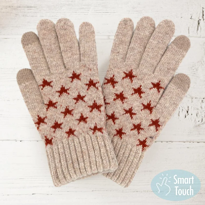 Best necklaces and pendants with zodiac signs for a celestial, astrology-inspired vibe-Knit Star Smart Gloves in Beige