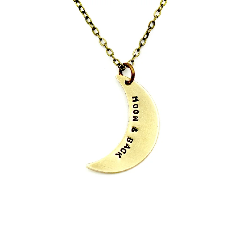 Trendy necklaces and pendants with geometric shapes for a modern aesthetic-Moon & Back Necklace