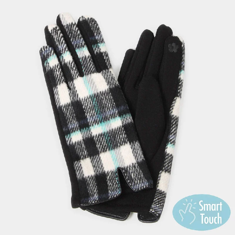 Necklaces and pendants with leaf-shaped designs for an earthy, organic feel-Plaid Check Gloves - Black