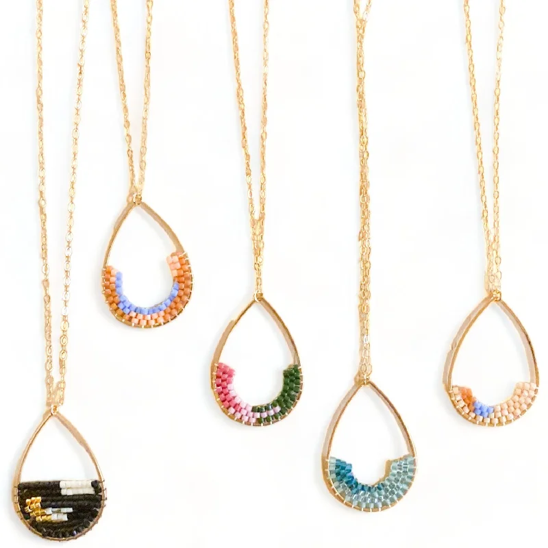 Layered necklaces and pendants for a trendy and fashionable stacked look-Raindrop Nina Necklace