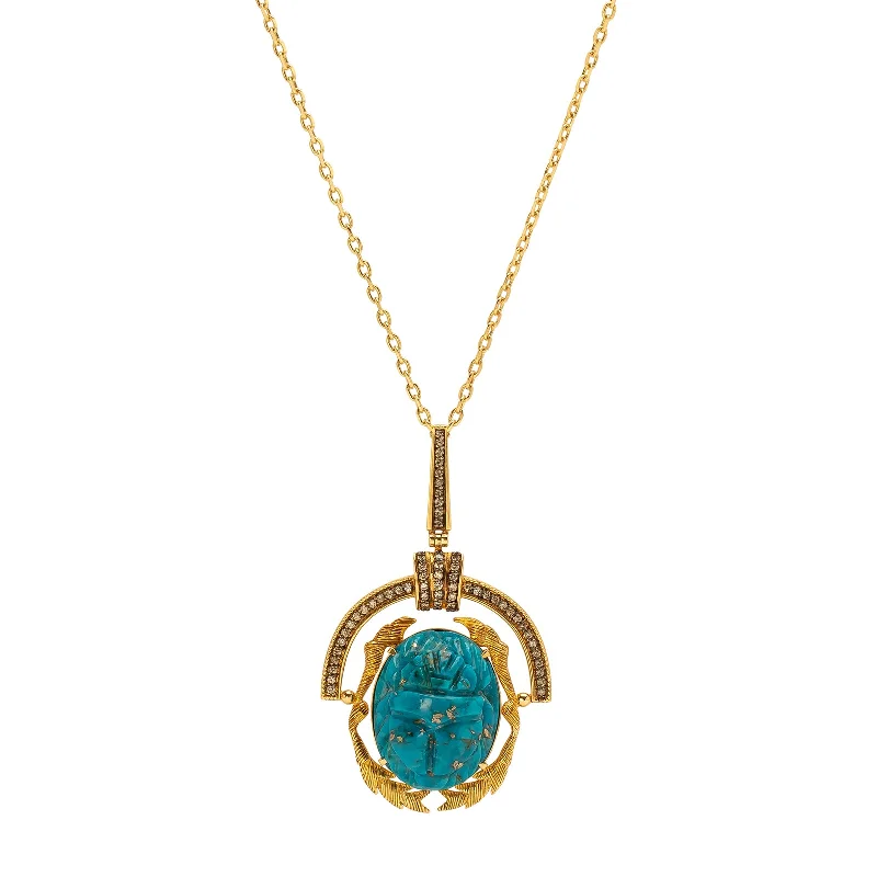 Necklaces and pendants with diamond pendants for a luxurious sparkling effect-Egypt Scarab Necklace