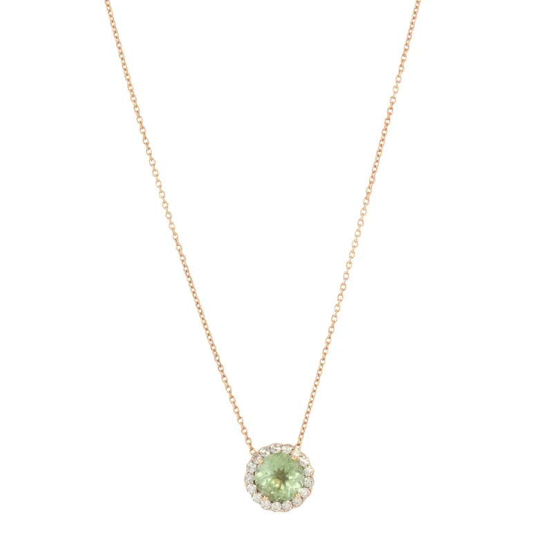 Necklaces and pendants with personalized charms for a custom piece of jewelry-Diamond and Tourmaline Beirut Pendant Necklace - Rose Gold