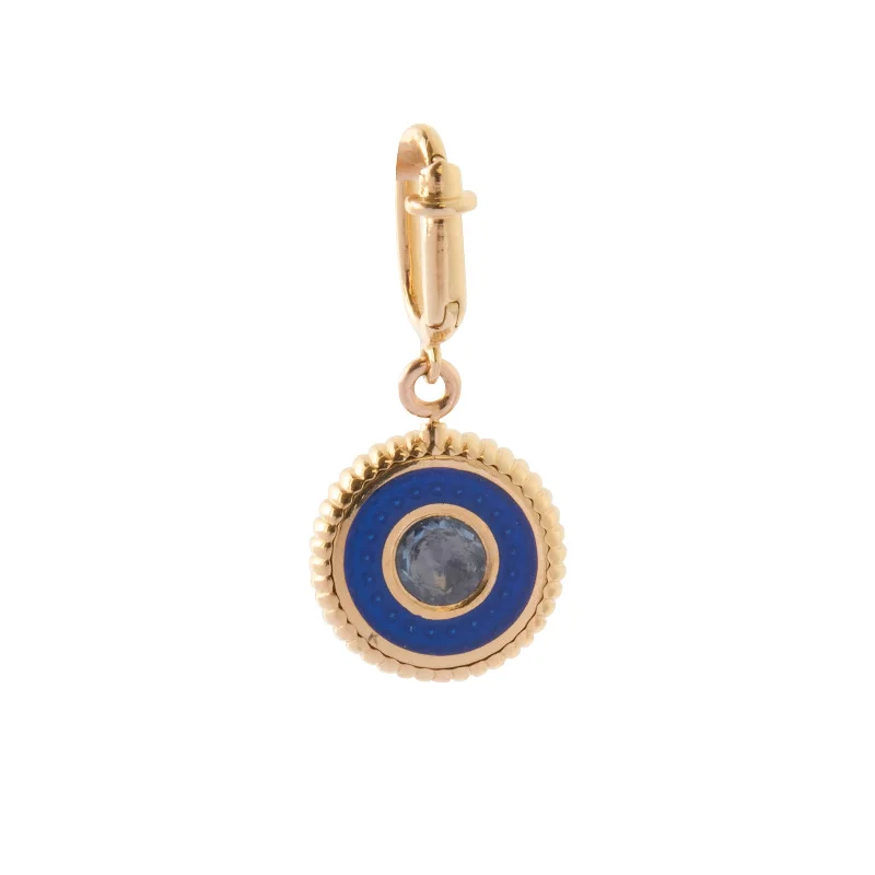 Best necklaces and pendants with minimalist pendants for a sleek, understated look-Double Face Kastak Star and Sapphire Charm - Yellow & Navy Blue Enamel