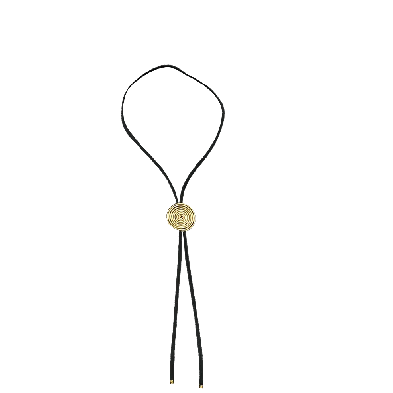 Simple necklaces and pendants with tiny charms for a delicate and casual vibe-Spiral Bolo Tie