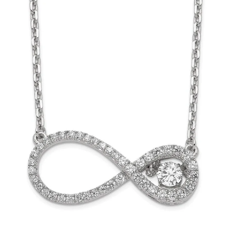 Best necklaces and pendants with matching earrings for a coordinated, elegant look-Sterling Silver Polished Vibrant CZ Infinity Necklace