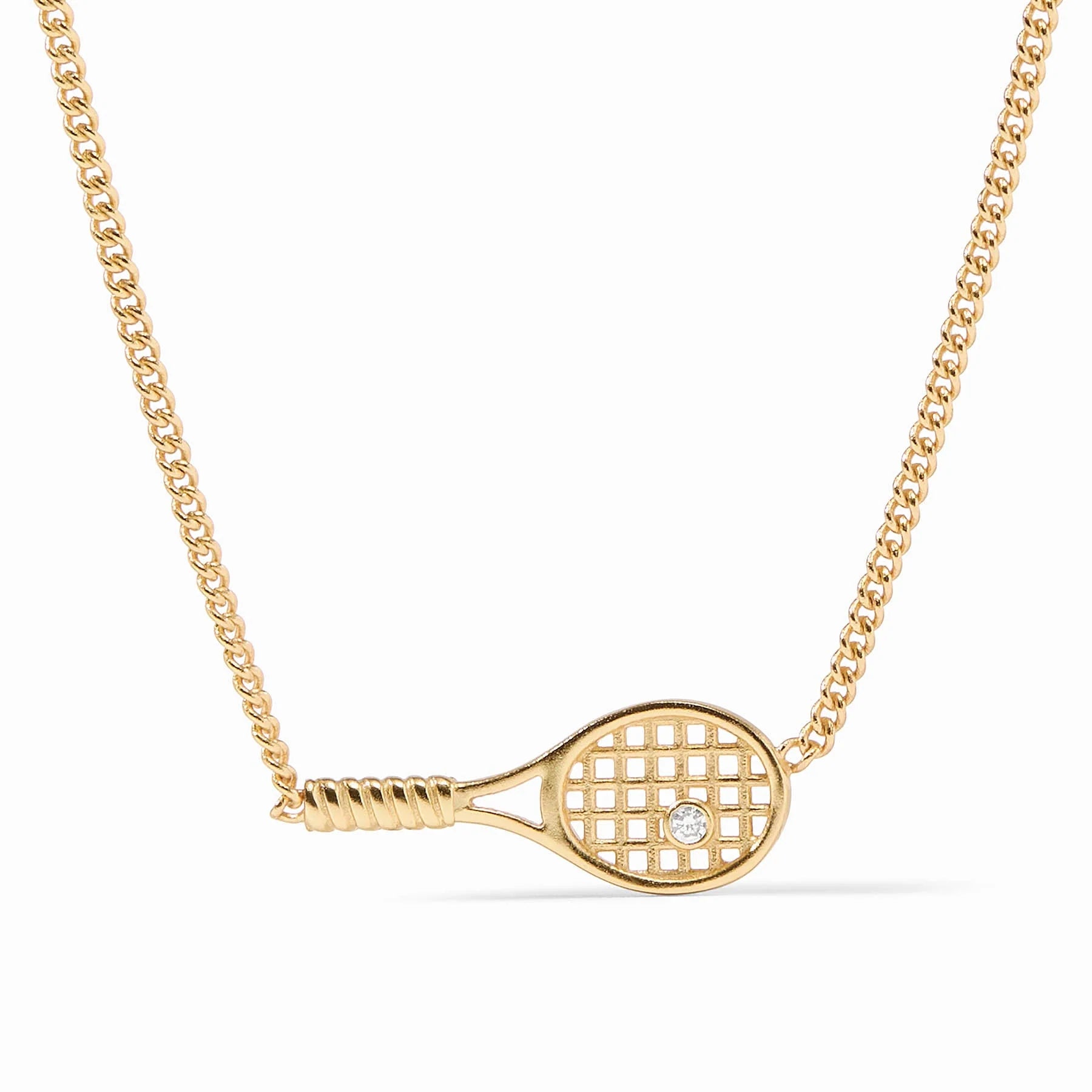 Elegant necklaces and pendants with gold chains for a chic, timeless appearance-Tennis Racquet Delicate Necklace